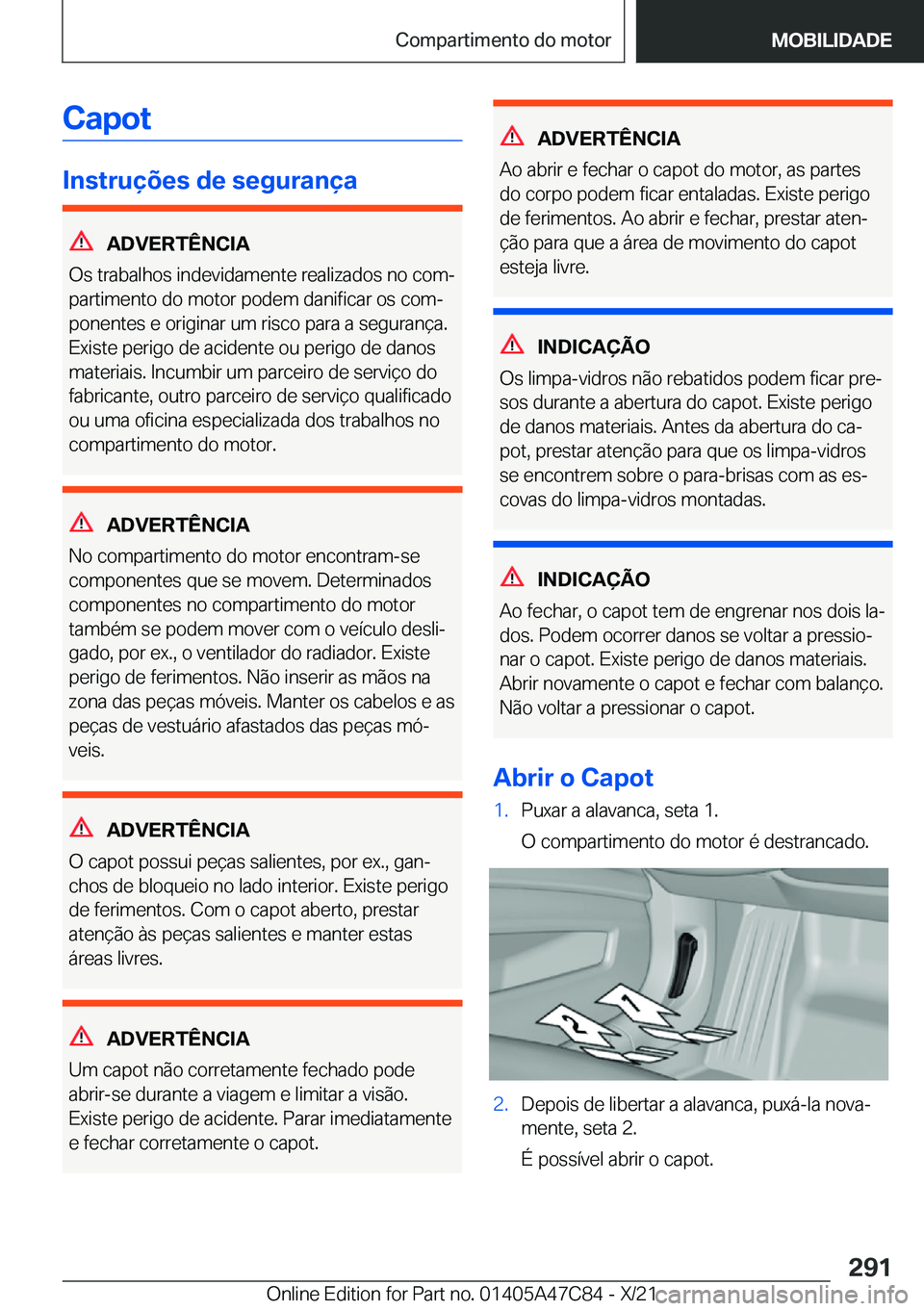 BMW X2 2022  Manual do condutor (in Portuguese) �C�a�p�o�t
�I�n�s�t�r�u�