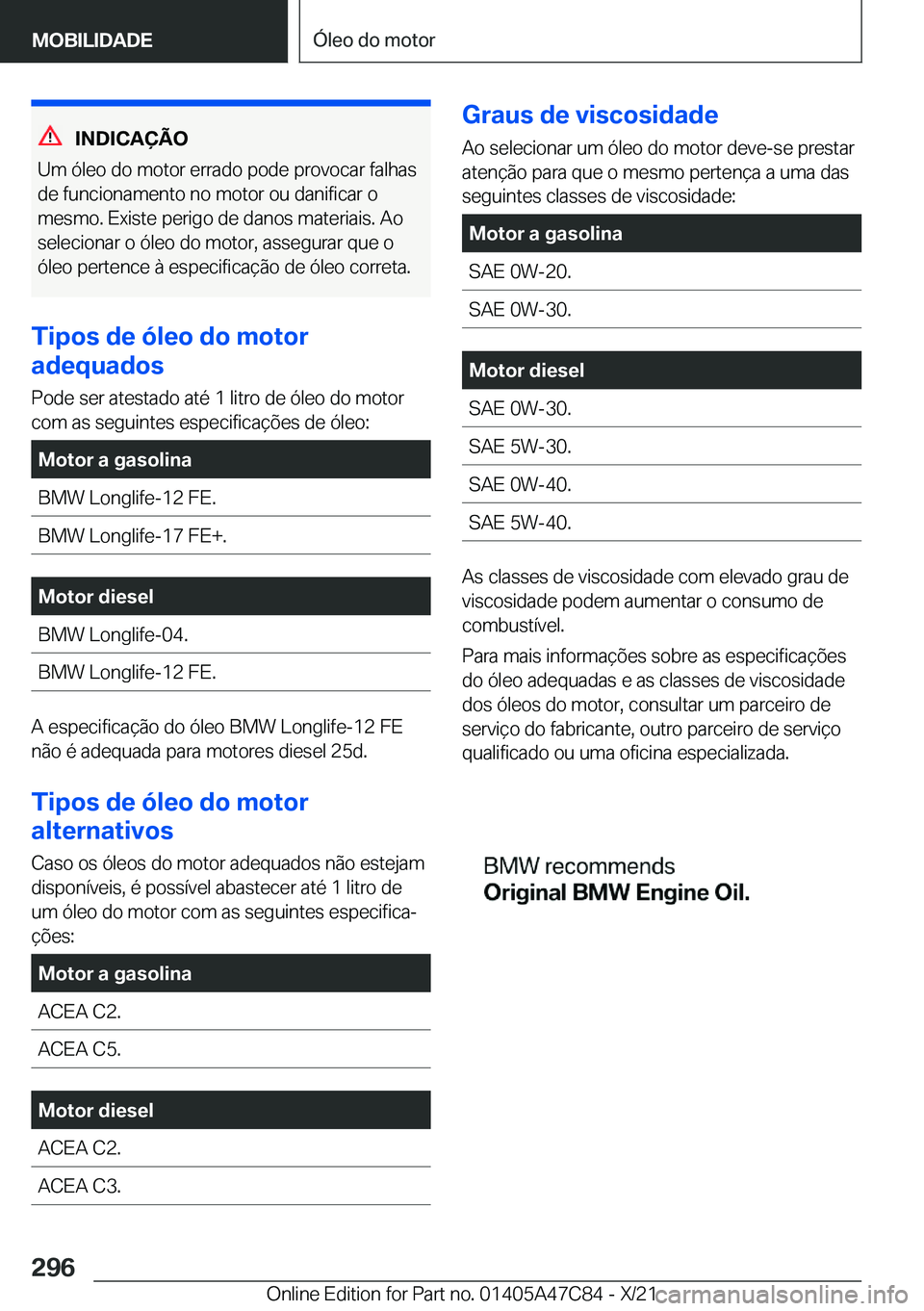 BMW X2 2022  Manual do condutor (in Portuguese) �I�N�D�I�C�A�