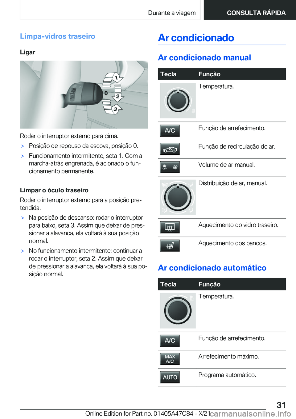 BMW X2 2022  Manual do condutor (in Portuguese) �L�i�m�p�a�-�v�i�d�r�o�s��t�r�a�s�e�i�r�o�L�i�g�a�r
�R�o�d�a�r��o��i�n�t�e�r�r�u�p�t�o�r��e�x�t�e�r�n�o��p�a�r�a��c�i�m�a�.
x�P�o�s�i�