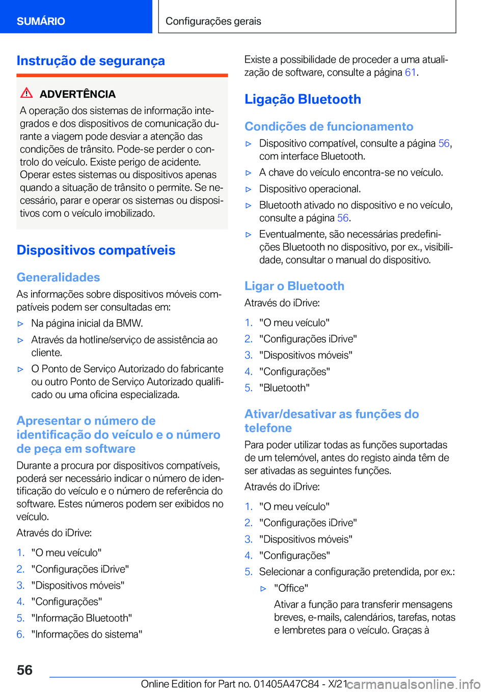 BMW X2 2022  Manual do condutor (in Portuguese) �I�n�s�t�r�u�