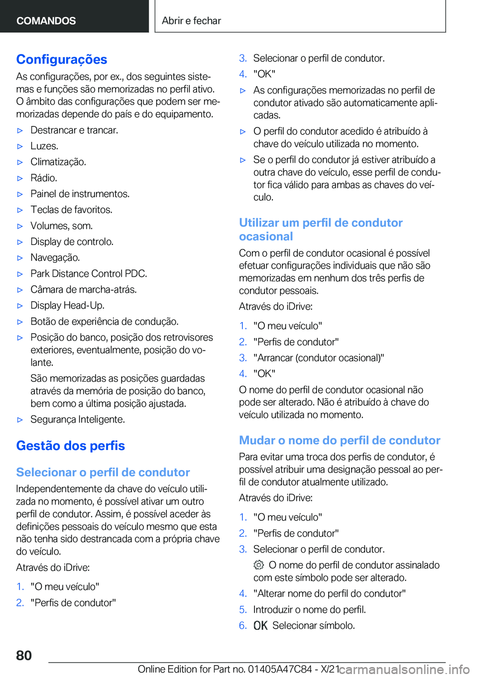 BMW X2 2022  Manual do condutor (in Portuguese) �C�o�n�f�i�g�u�r�a�