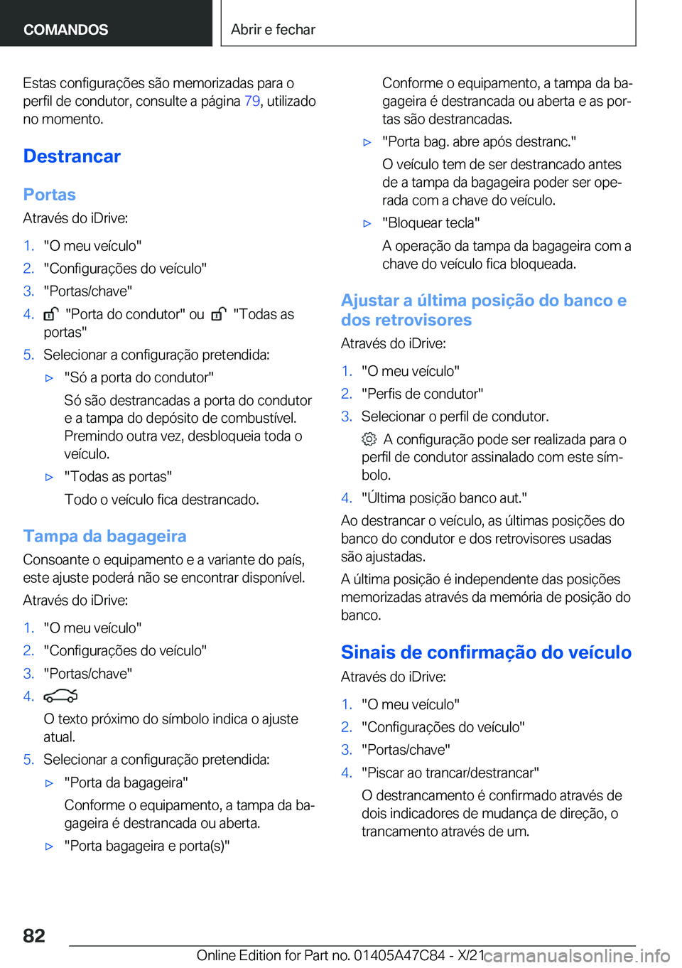 BMW X2 2022  Manual do condutor (in Portuguese) �E�s�t�a�s��c�o�n�f�i�g�u�r�a�