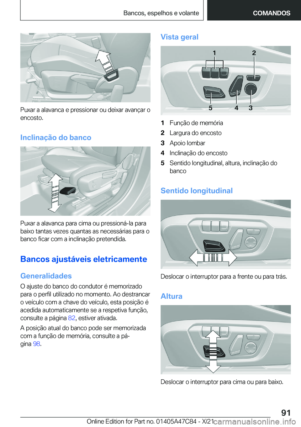 BMW X2 2022  Manual do condutor (in Portuguese) �P�u�x�a�r��a��a�l�a�v�a�n�c�a��e��p�r�e�s�s�i�o�n�a�r��o�u��d�e�i�x�a�r��a�v�a�n�