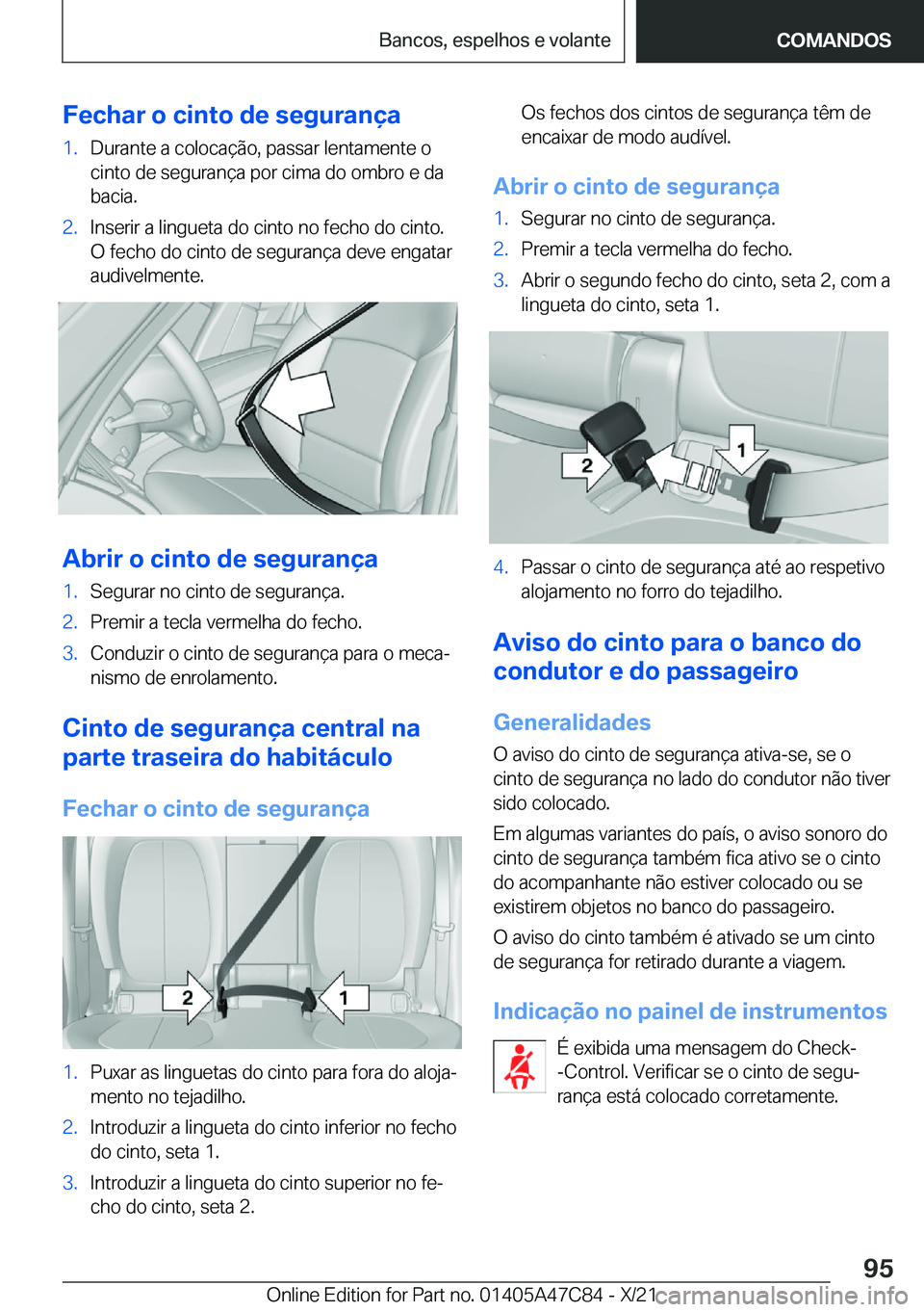 BMW X2 2022  Manual do condutor (in Portuguese) �F�e�c�h�a�r��o��c�i�n�t�o��d�e��s�e�g�u�r�a�n�