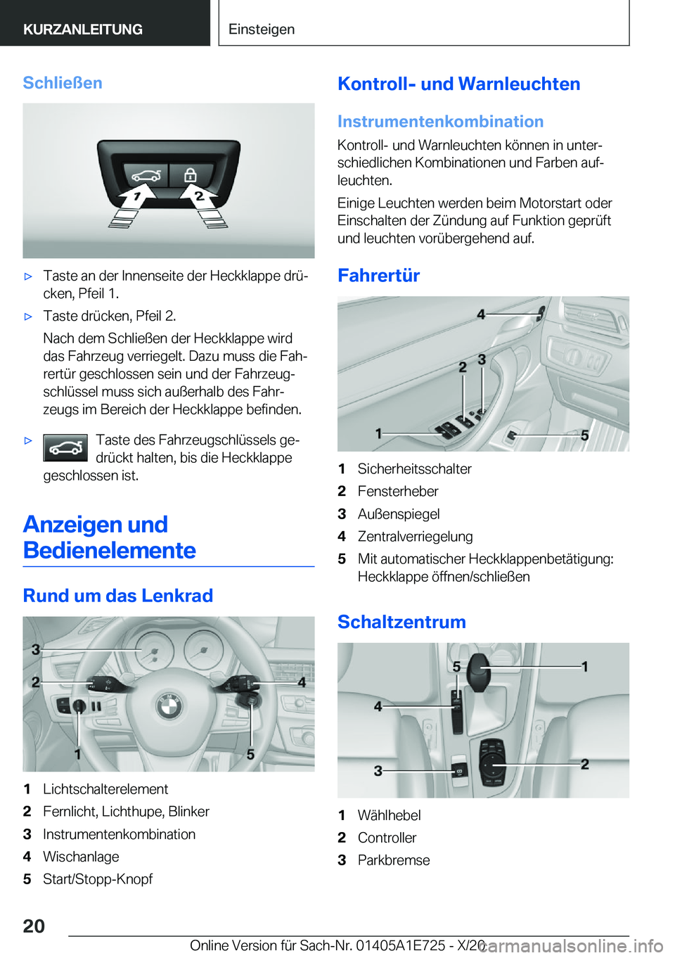 BMW X2 2021  Betriebsanleitungen (in German) �S�c�h�l�i�e�