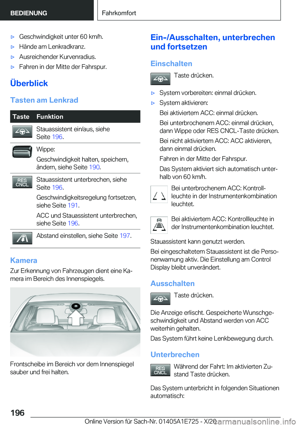 BMW X2 2021  Betriebsanleitungen (in German) x�G�e�s�c�h�w�i�n�d�i�g�k�e�i�t��u�n�t�e�r��6�0��k�m�/�h�.x�H�