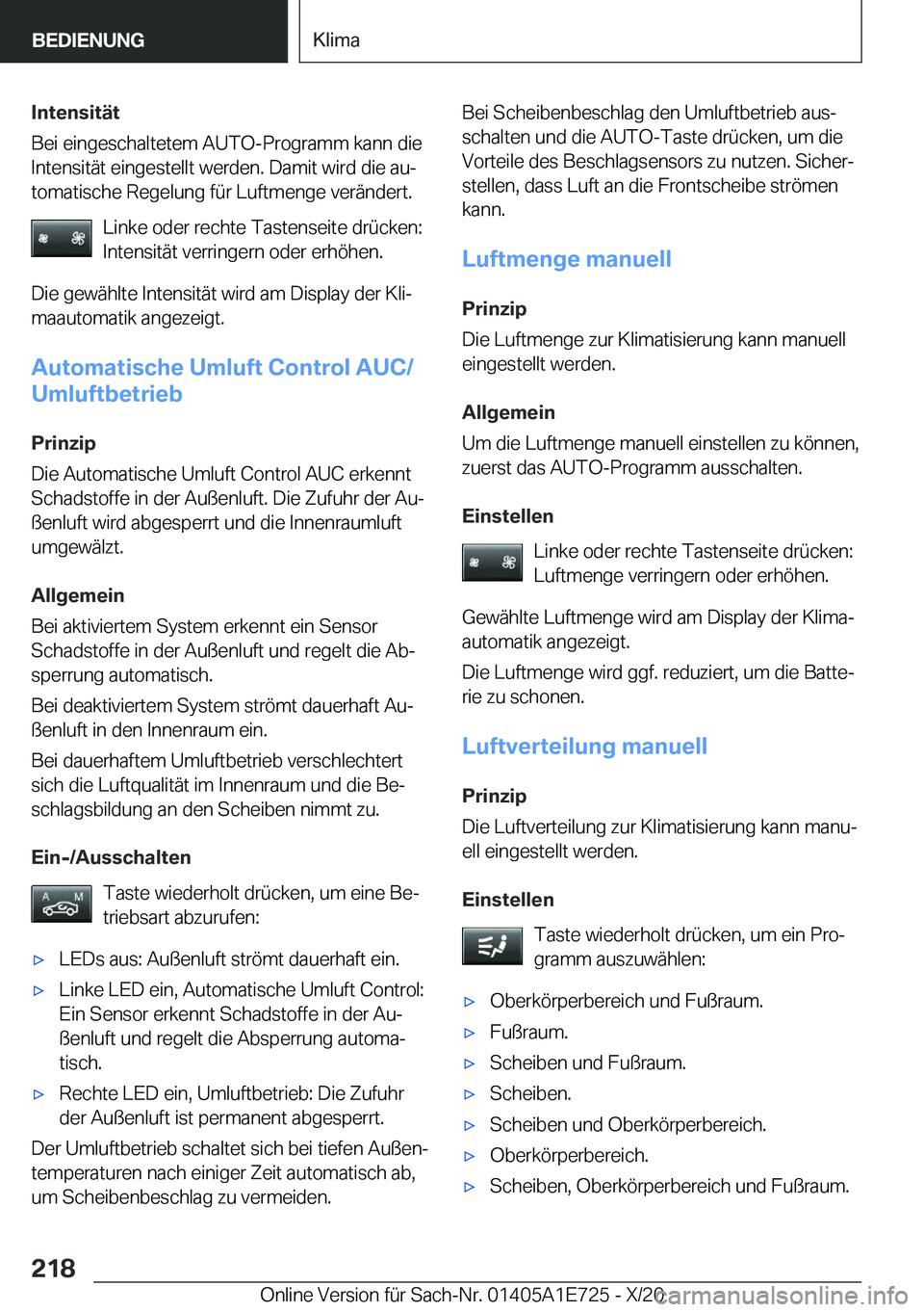 BMW X2 2021  Betriebsanleitungen (in German) �I�n�t�e�n�s�i�t�