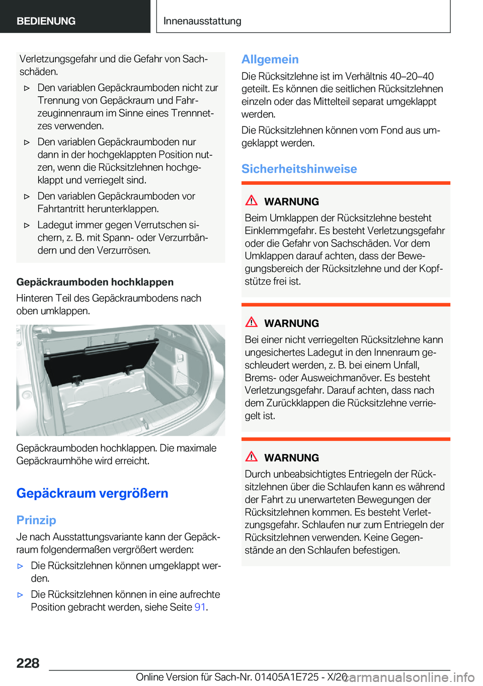 BMW X2 2021  Betriebsanleitungen (in German) �V�e�r�l�e�t�z�u�n�g�s�g�e�f�a�h�r��u�n�d��d�i�e��G�e�f�a�h�r��v�o�n��S�a�c�hj�s�c�h�