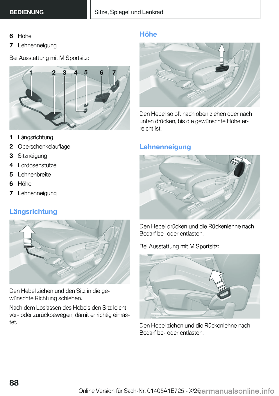 BMW X2 2021  Betriebsanleitungen (in German) �6�H�