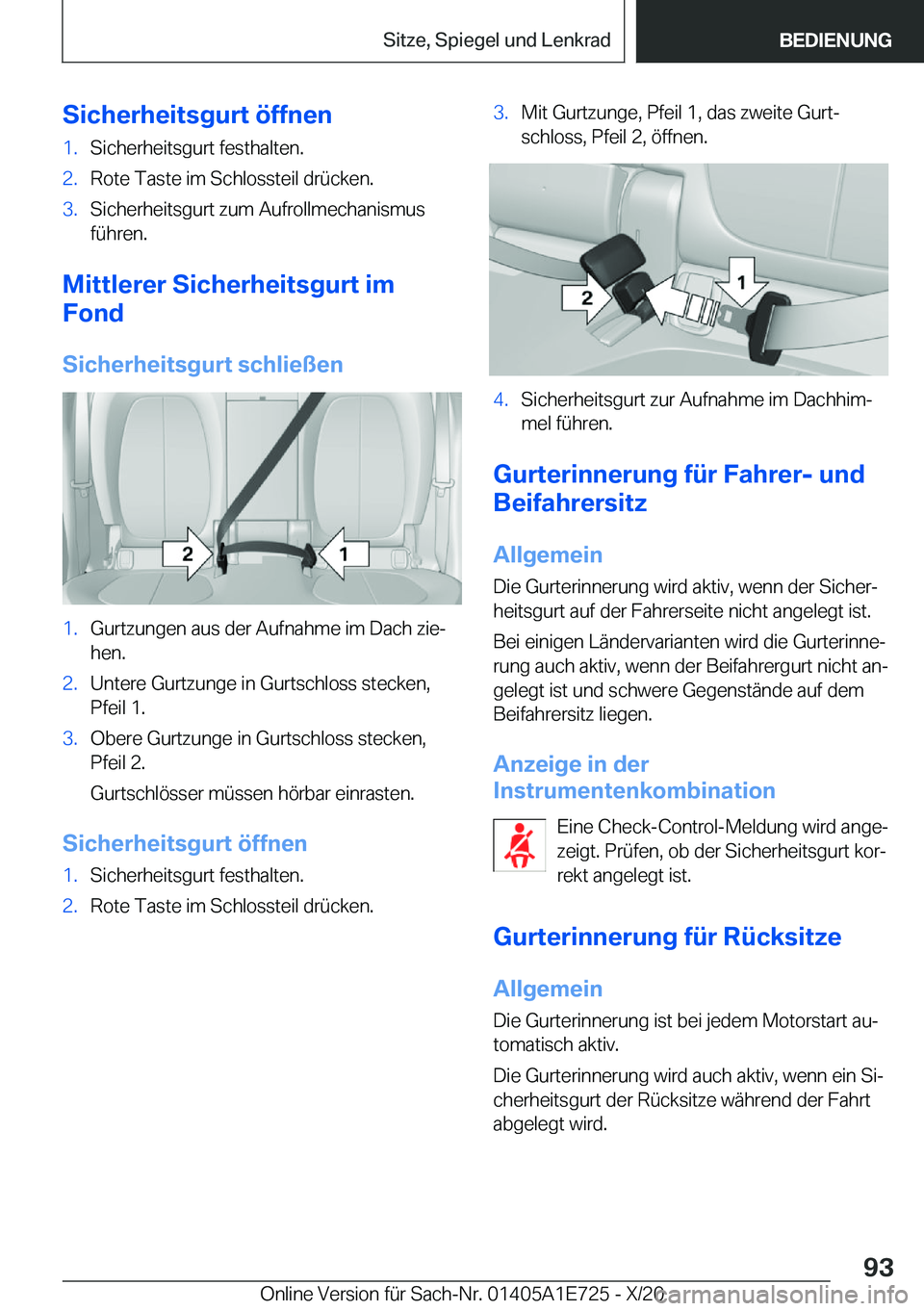 BMW X2 2021  Betriebsanleitungen (in German) �S�i�c�h�e�r�h�e�i�t�s�g�u�r�t��