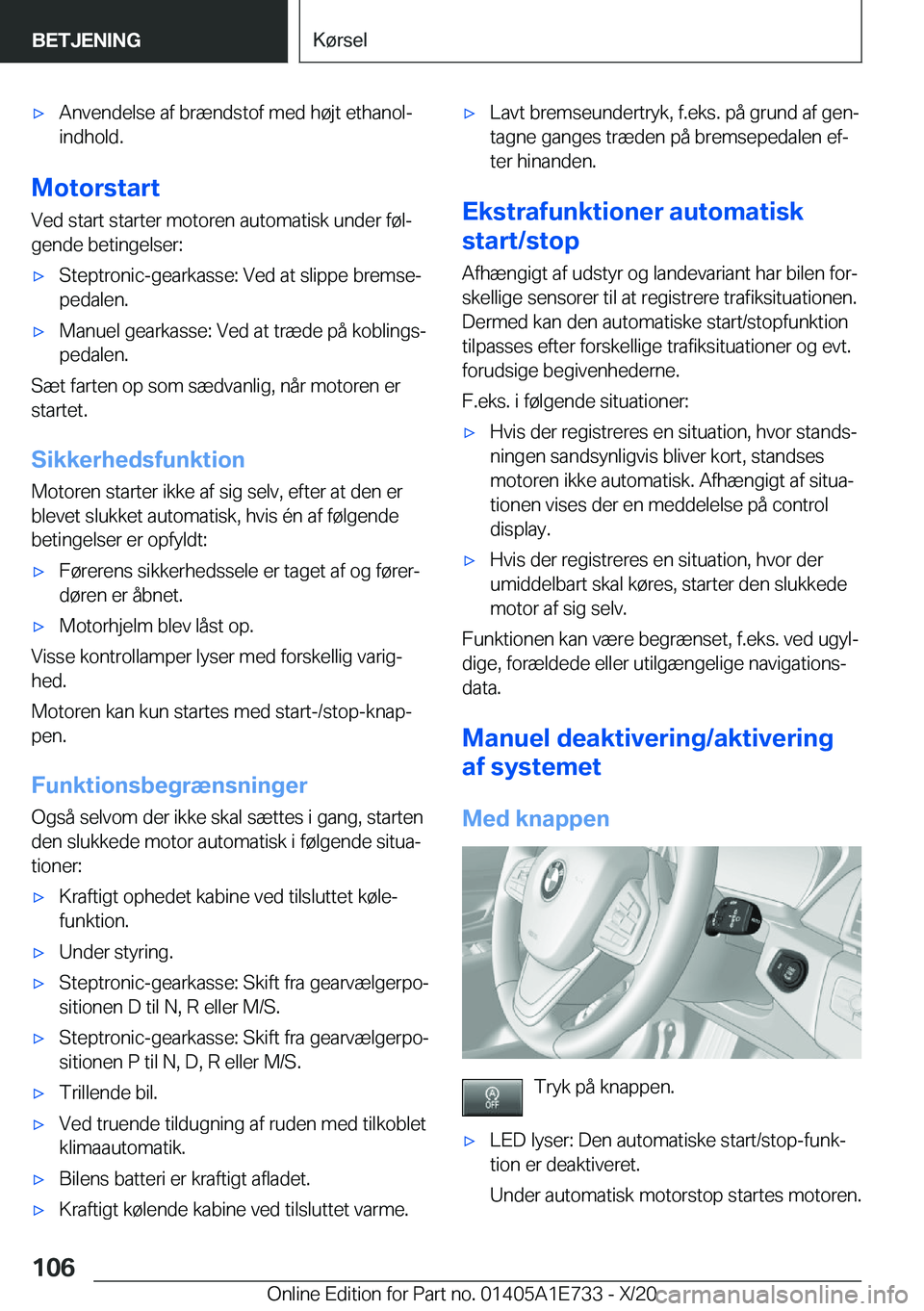 BMW X2 2021  InstruktionsbØger (in Danish) 'x�A�n�v�e�n�d�e�l�s�e��a�f��b�r�æ�n�d�s�t�o�f��m�e�d��h�