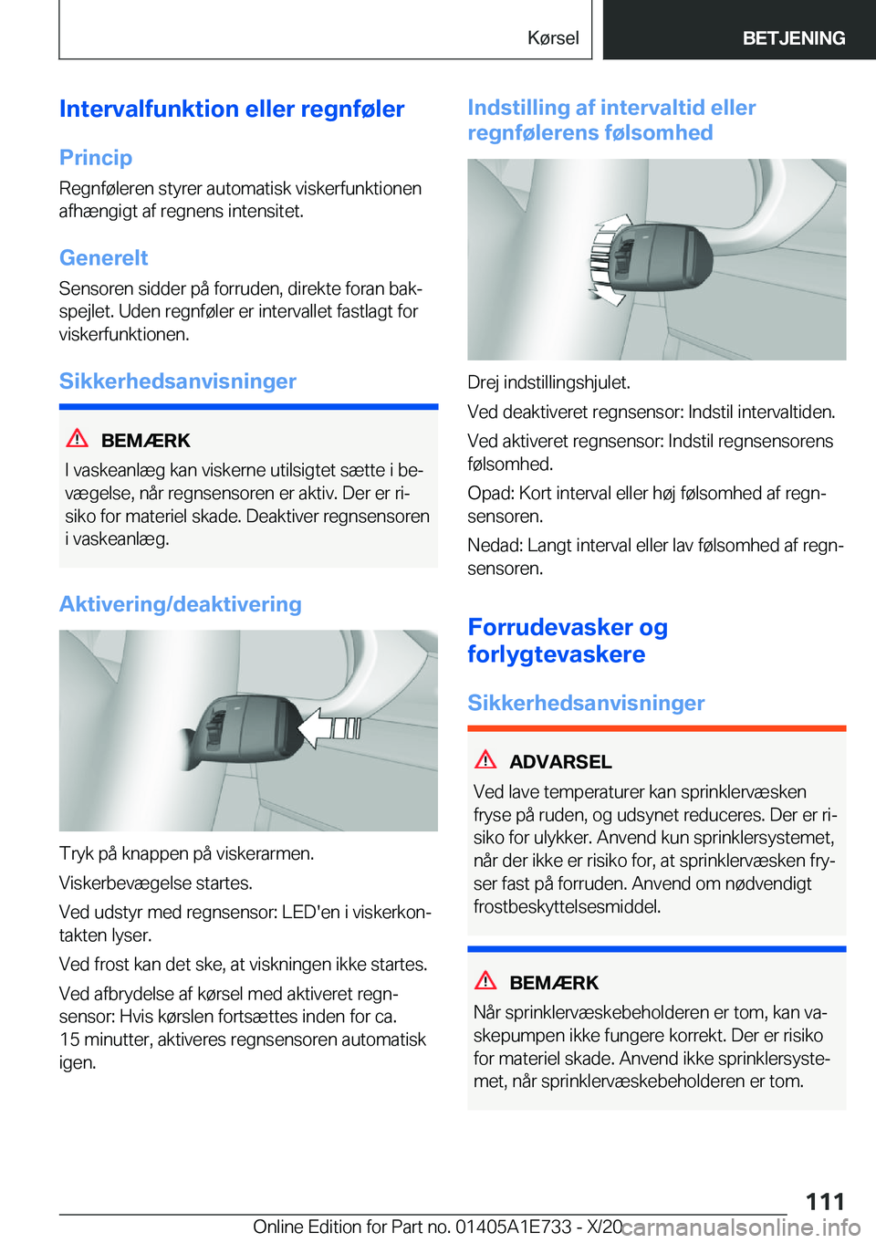 BMW X2 2021  InstruktionsbØger (in Danish) �I�n�t�e�r�v�a�l�f�u�n�k�t�i�o�n��e�l�l�e�r��r�e�g�n�f�