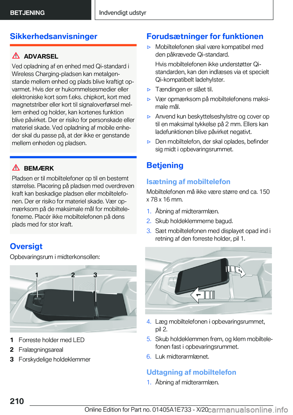 BMW X2 2021  InstruktionsbØger (in Danish) �S�i�k�k�e�r�h�e�d�s�a�n�v�i�s�n�i�n�g�e�r
�A�D�V�A�R�S�E�L
�V�e�d��o�p�l�a�d�n�i�n�g��a�f��e�n��e�n�h�e�d��m�e�d��Q�i�-�s�t�a�n�d�a�r�d��i �W�i�r�e�l�e�s�s��C�h�a�r�g�i�n�g�-�p�l�a�d�s�e�n��