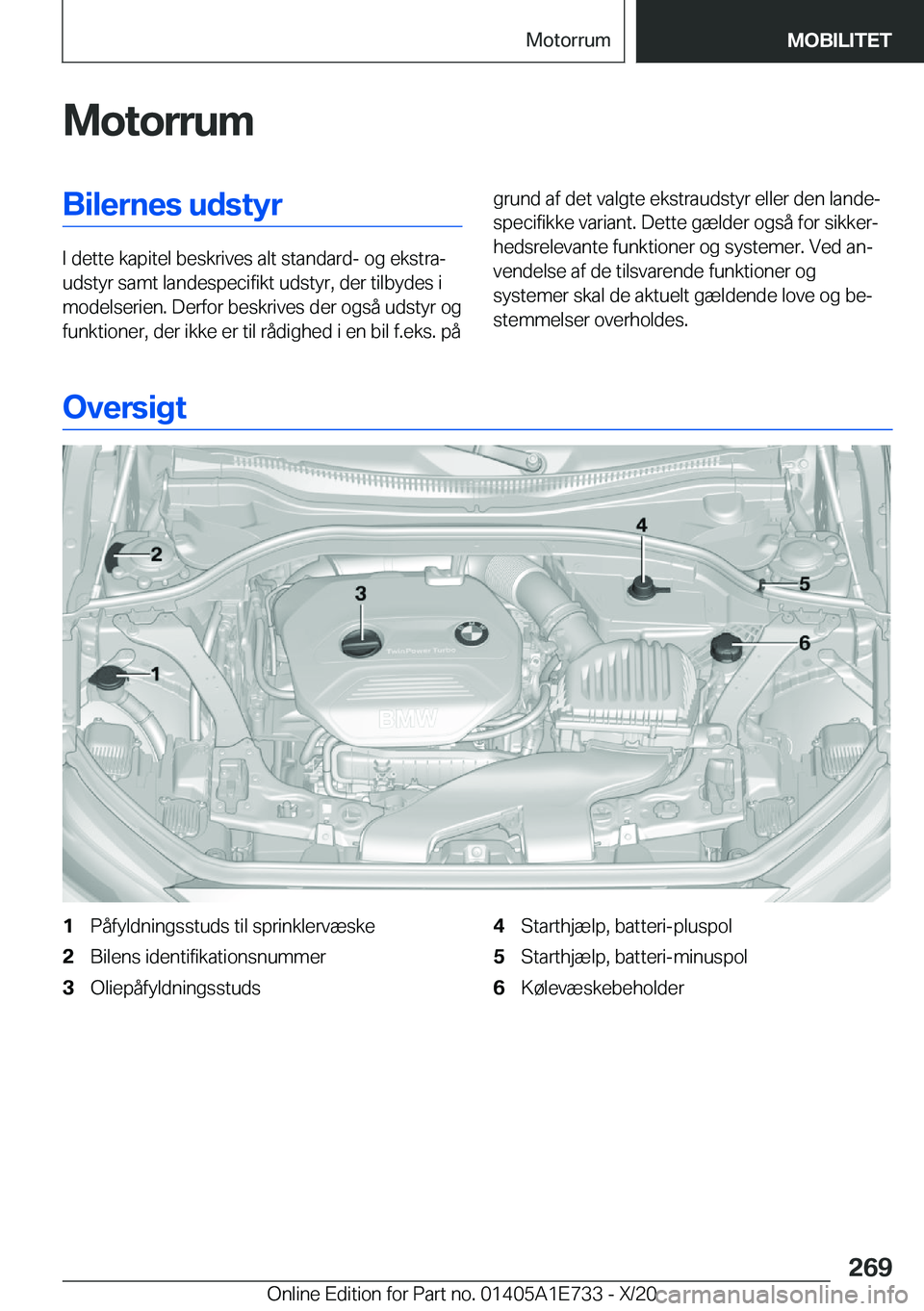BMW X2 2021  InstruktionsbØger (in Danish) �M�o�t�o�r�r�u�m�B�i�l�e�r�n�e�s��u�d�s�t�y�r
�I��d�e�t�t�e��k�a�p�i�t�e�l��b�e�s�k�r�i�v�e�s��a�l�t��s�t�a�n�d�a�r�d�-��o�g��e�k�s�t�r�aj
�u�d�s�t�y�r��s�a�m�t��l�a�n�d�e�s�p�e�c�i�f�i�k�t