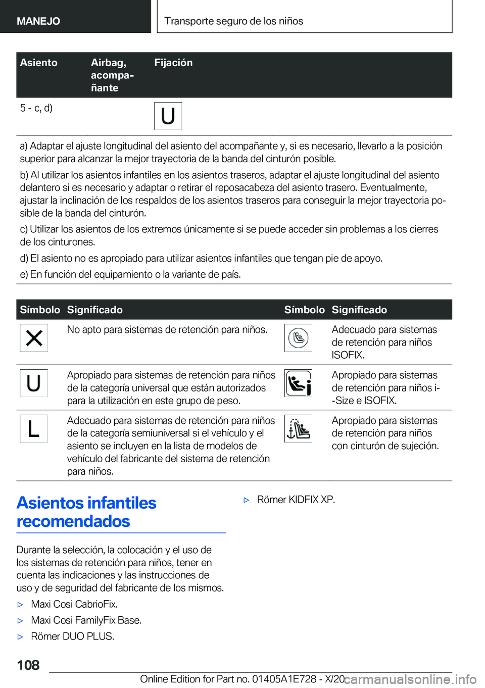 BMW X2 2021  Manuales de Empleo (in Spanish) �A�s�i�e�n�t�o�A�i�r�b�a�g�,
�a�c�o�m�p�aj
�