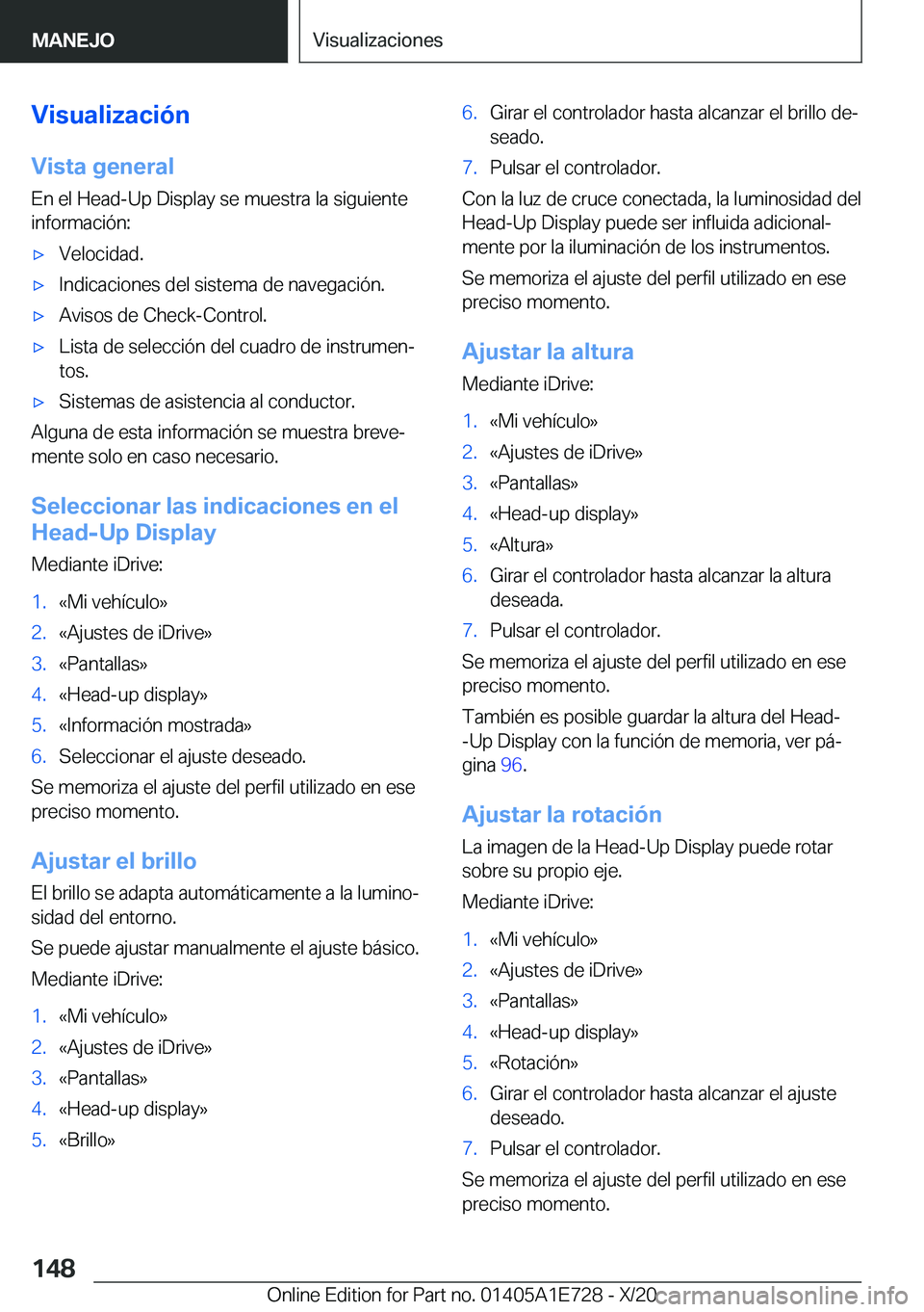 BMW X2 2021  Manuales de Empleo (in Spanish) �V�i�s�u�a�l�i�z�a�c�i�