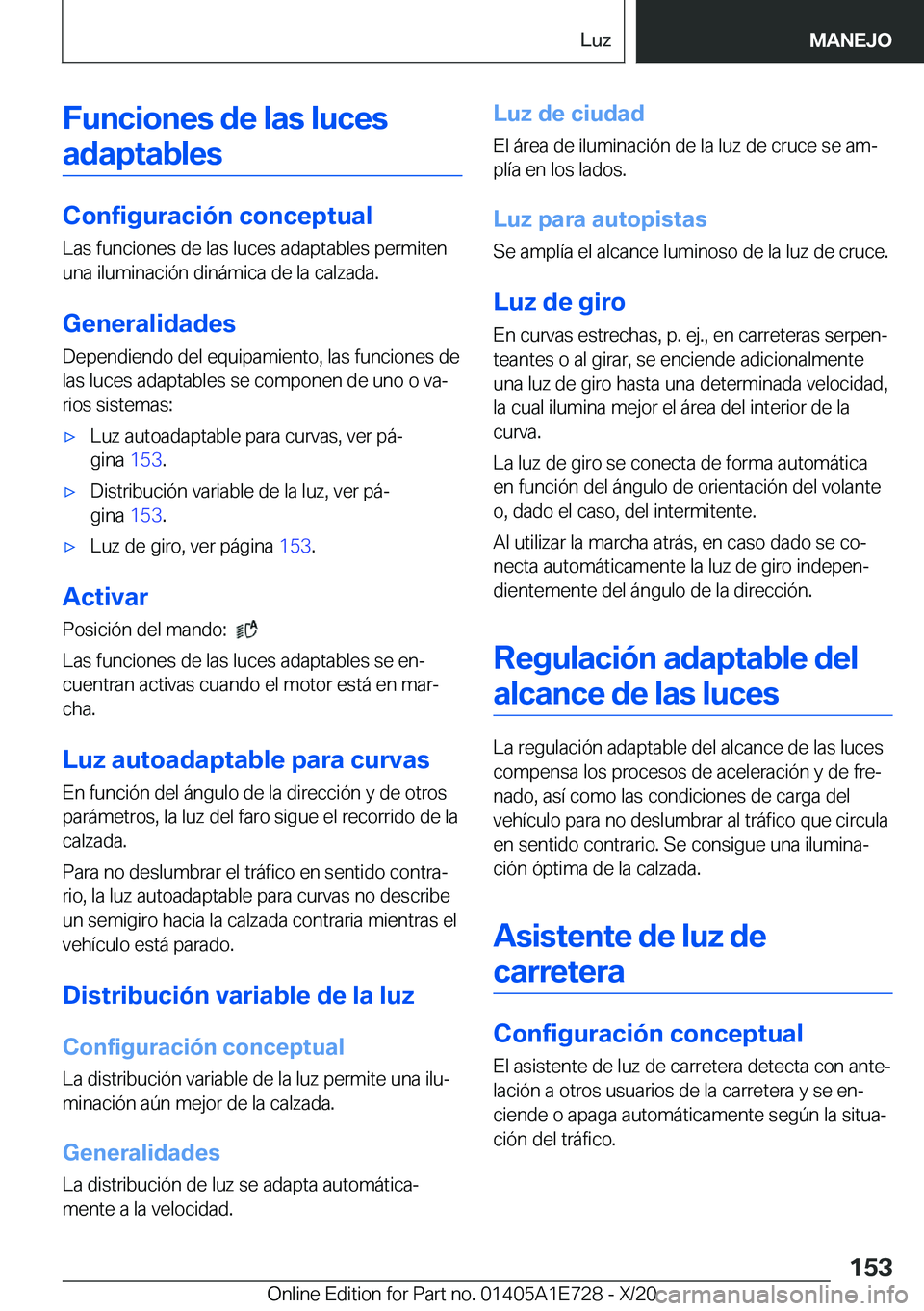 BMW X2 2021  Manuales de Empleo (in Spanish) �F�u�n�c�i�o�n�e�s��d�e��l�a�s��l�u�c�e�s�a�d�a�p�t�a�b�l�e�s
�C�o�n�f�i�g�u�r�a�c�i�