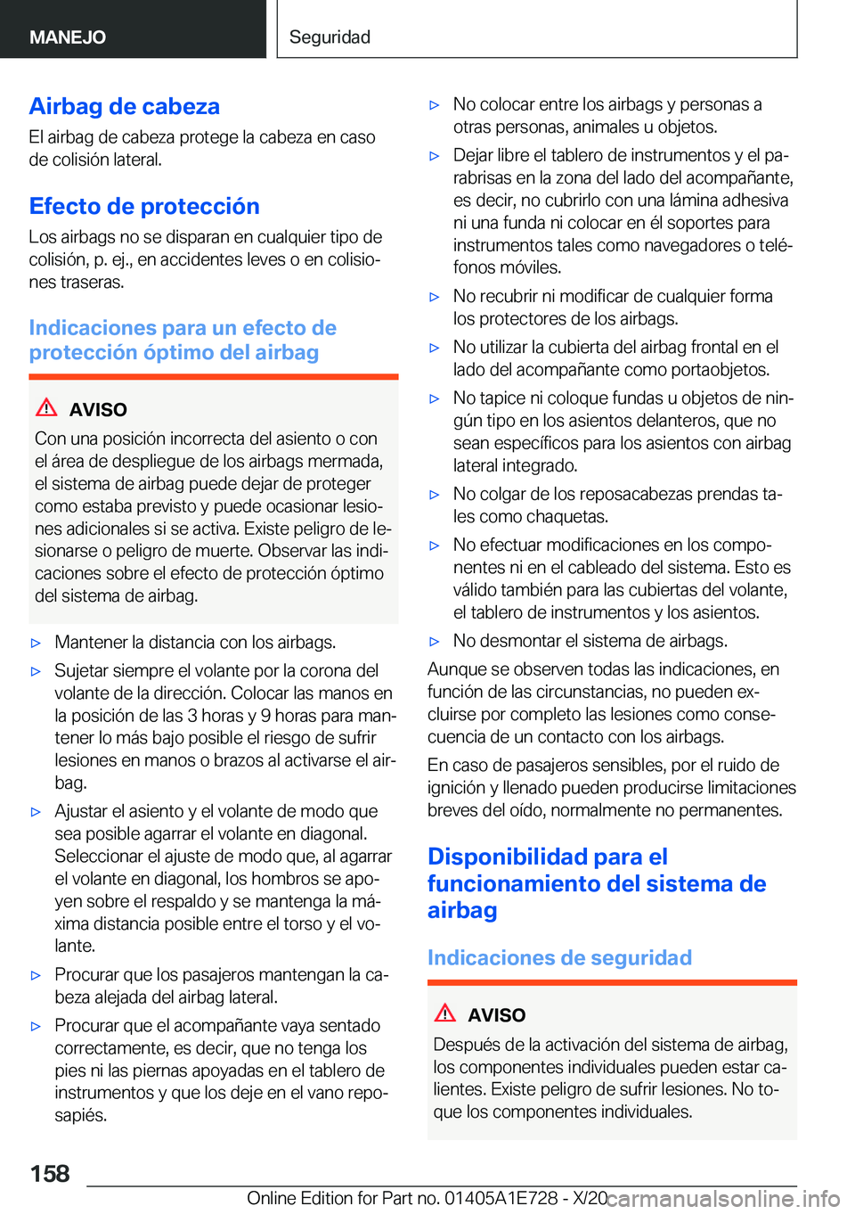 BMW X2 2021  Manuales de Empleo (in Spanish) �A�i�r�b�a�g��d�e��c�a�b�e�z�a
�E�l��a�i�r�b�a�g��d�e��c�a�b�e�z�a��p�r�o�t�e�g�e��l�a��c�a�b�e�z�a��e�n��c�a�s�o
�d�e��c�o�l�i�s�i�