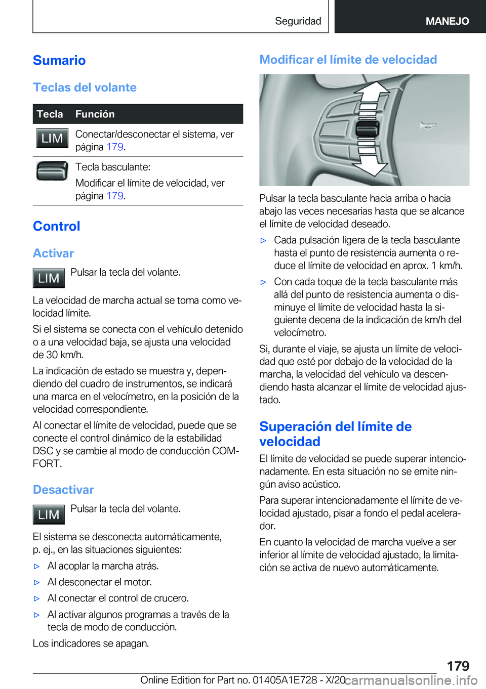BMW X2 2021  Manuales de Empleo (in Spanish) �S�u�m�a�r�i�o�T�e�c�l�a�s��d�e�l��v�o�l�a�n�t�e�T�e�c�l�a�F�u�n�c�i�