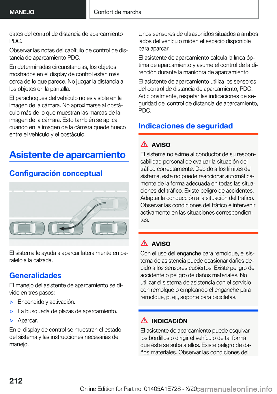 BMW X2 2021  Manuales de Empleo (in Spanish) �d�a�t�o�s��d�e�l��c�o�n�t�r�o�l��d�e��d�i�s�t�a�n�c�i�a��d�e��a�p�a�r�c�a�m�i�e�n�t�o
�P�D�C�.
�O�b�s�e�r�v�a�r��l�a�s��n�o�t�a�s��d�e�l��c�a�p�