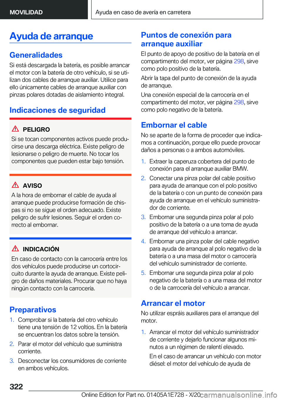 BMW X2 2021  Manuales de Empleo (in Spanish) �A�y�u�d�a��d�e��a�r�r�a�n�q�u�e
�G�e�n�e�r�a�l�i�d�a�d�e�s
�S�i��e�s�t�