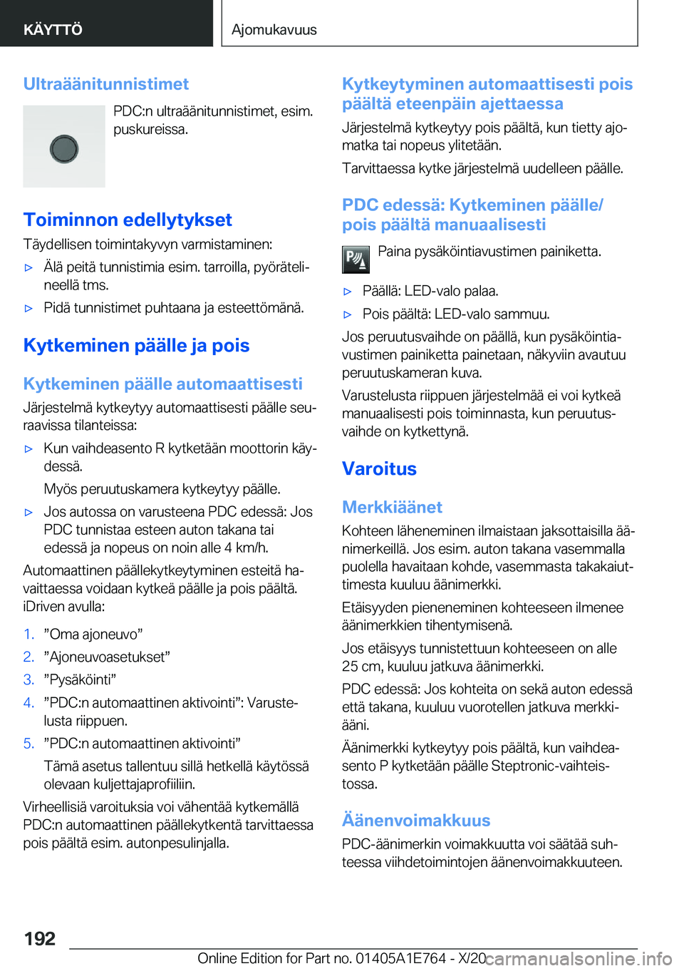 BMW X2 2021  Omistajan Käsikirja (in Finnish) �U�l�t�r�a�