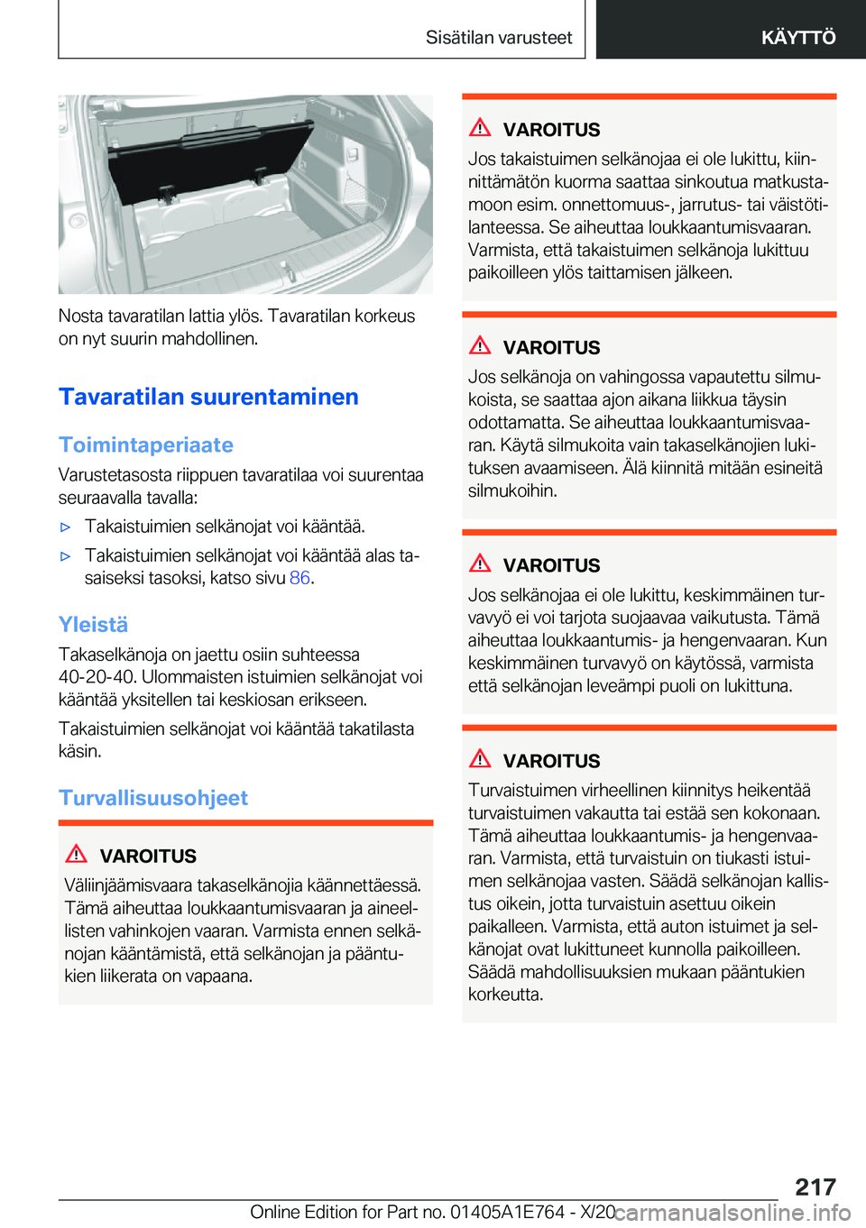 BMW X2 2021  Omistajan Käsikirja (in Finnish) �N�o�s�t�a��t�a�v�a�r�a�t�i�l�a�n��l�a�t�t�i�a��y�l�
