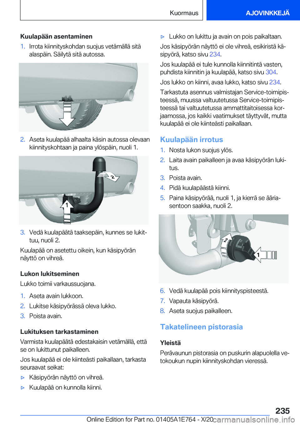 BMW X2 2021  Omistajan Käsikirja (in Finnish) �K�u�u�l�a�p�