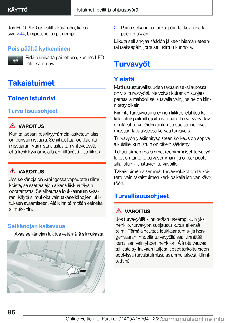 BMW X2 2021  Omistajan Käsikirja (in Finnish) �J�o�s��E�C�O��P�R�O��o�n��v�a�l�i�t�t�u��k�