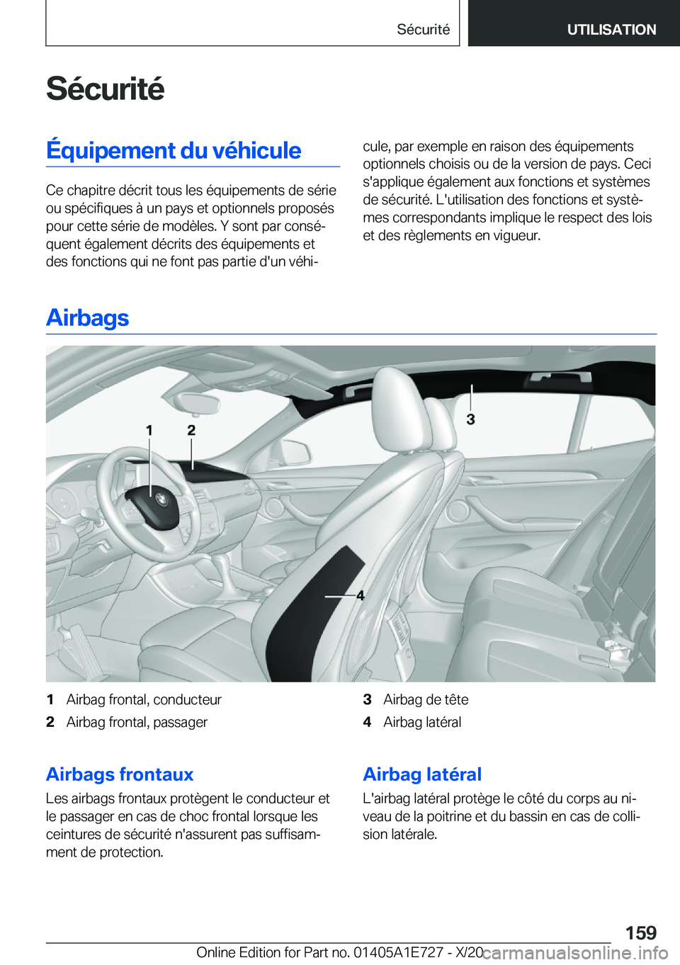 BMW X2 2021  Notices Demploi (in French) �S�é�c�u�r�i�t�é�