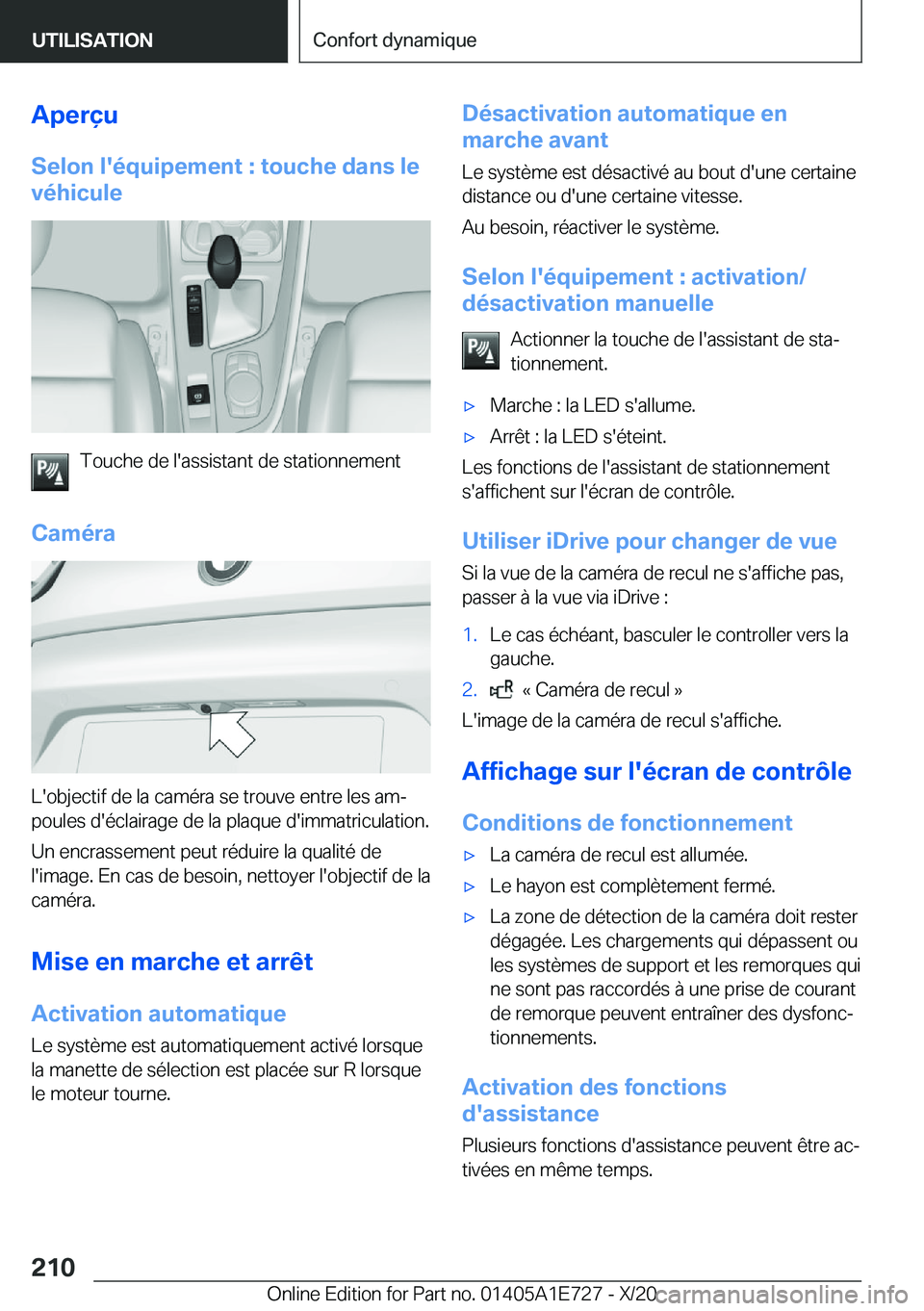 BMW X2 2021  Notices Demploi (in French) �A�p�e�r�ç�u
�S�e�l�o�n��l�'�é�q�u�i�p�e�m�e�n�t��:��t�o�u�c�h�e��d�a�n�s��l�e
�v�é�h�i�c�u�l�e
�T�o�u�c�h�e��d�e��l�'�a�s�s�i�s�t�a�n�t��d�e��s�t�a�t�i�o�n�n�e�m�e�n�t
�C�a�m�é�r