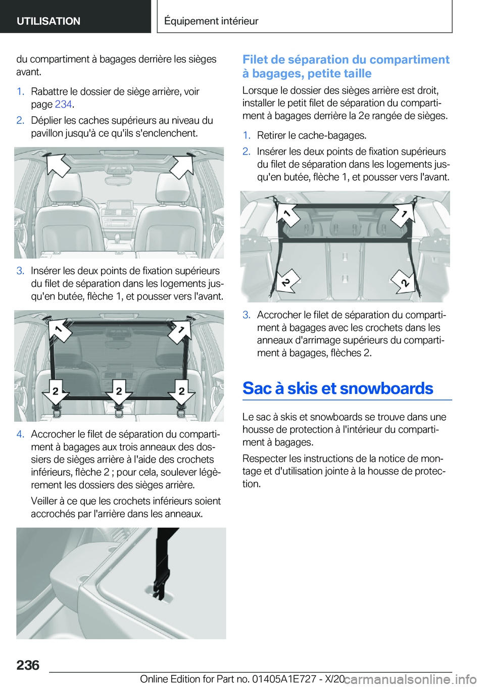 BMW X2 2021  Notices Demploi (in French) �d�u��c�o�m�p�a�r�t�i�m�e�n�t��
