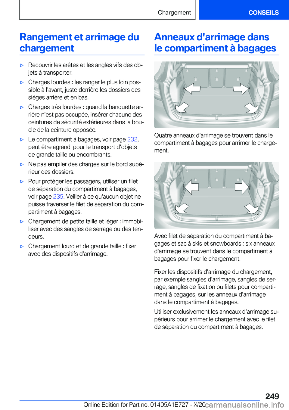 BMW X2 2021  Notices Demploi (in French) �R�a�n�g�e�m�e�n�t��e�t��a�r�r�i�m�a�g�e��d�u�c�h�a�r�g�e�m�e�n�t'x�R�e�c�o�u�v�r�i�r��l�e�s��a�r�ê�t�e�s��e�t��l�e�s��a�n�g�l�e�s��v�i�f�s��d�e�s��o�bj
�j�e�t�s��