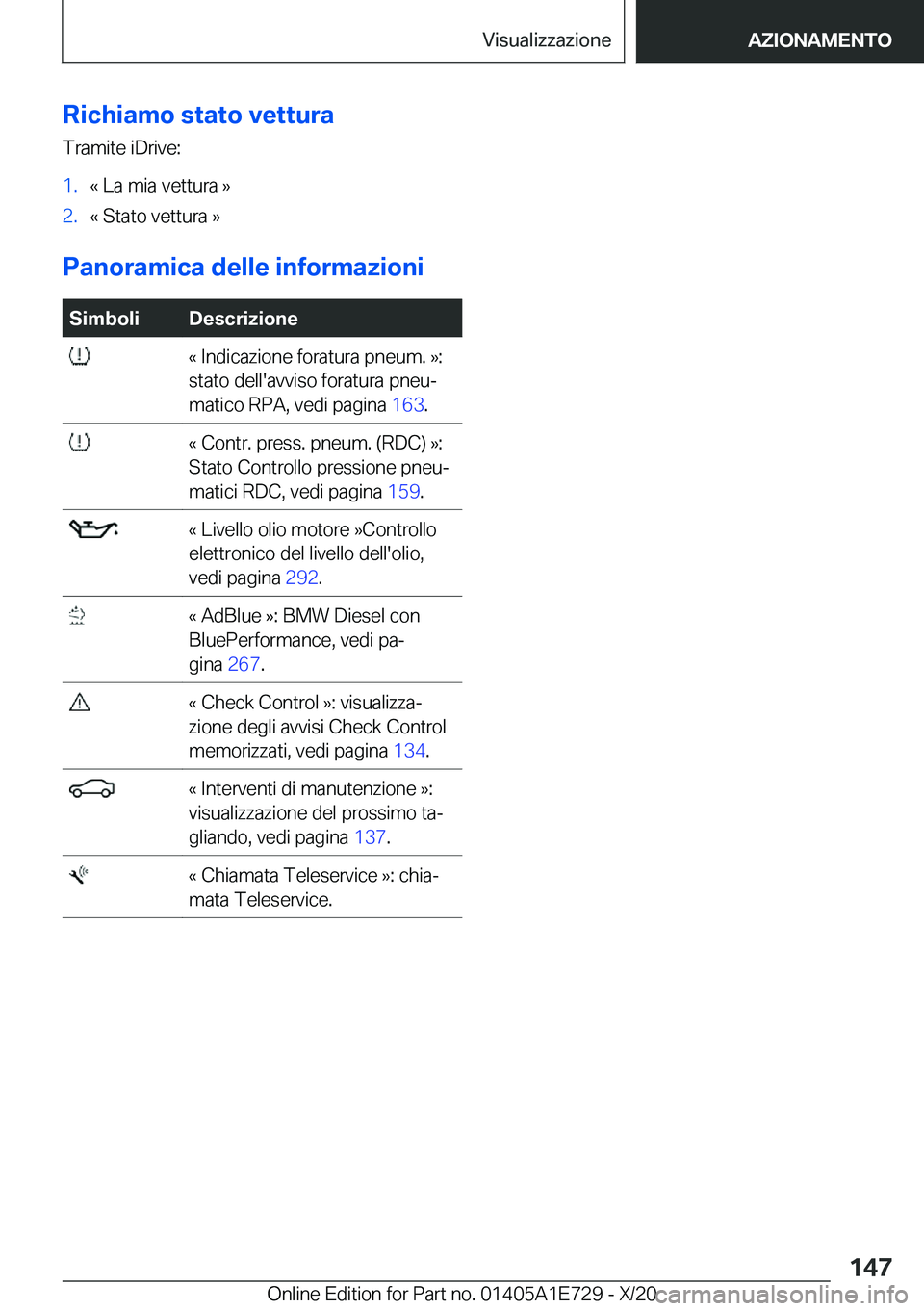 BMW X2 2021  Libretti Di Uso E manutenzione (in Italian) �R�i�c�h�i�a�m�o��s�t�a�t�o��v�e�t�t�u�r�a
�T�r�a�m�i�t�e��i�D�r�i�v�e�:�1�.�«��L�a��m�i�a��v�e�t�t�u�r�a��{�2�.�«��S�t�a�t�o��v�e�t�t�u�r�a��{
�P�a�n�o�r�a�m�i�c�a��d�e�l�l�e��i�n�f�o�r