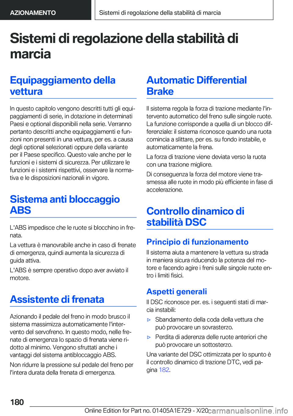 BMW X2 2021  Libretti Di Uso E manutenzione (in Italian) �S�i�s�t�e�m�i��d�i��r�e�g�o�l�a�z�i�o�n�e��d�e�l�l�a��s�t�a�b�i�l�i�t�