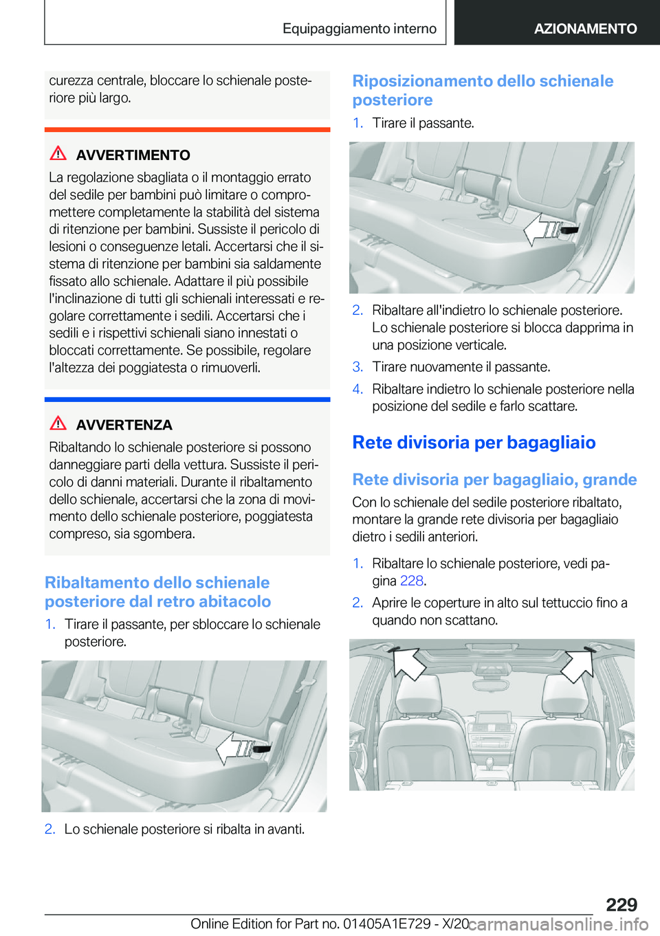 BMW X2 2021  Libretti Di Uso E manutenzione (in Italian) �c�u�r�e�z�z�a��c�e�n�t�r�a�l�e�,��b�l�o�c�c�a�r�e��l�o��s�c�h�i�e�n�a�l�e��p�o�s�t�eª�r�i�o�r�e��p�i�