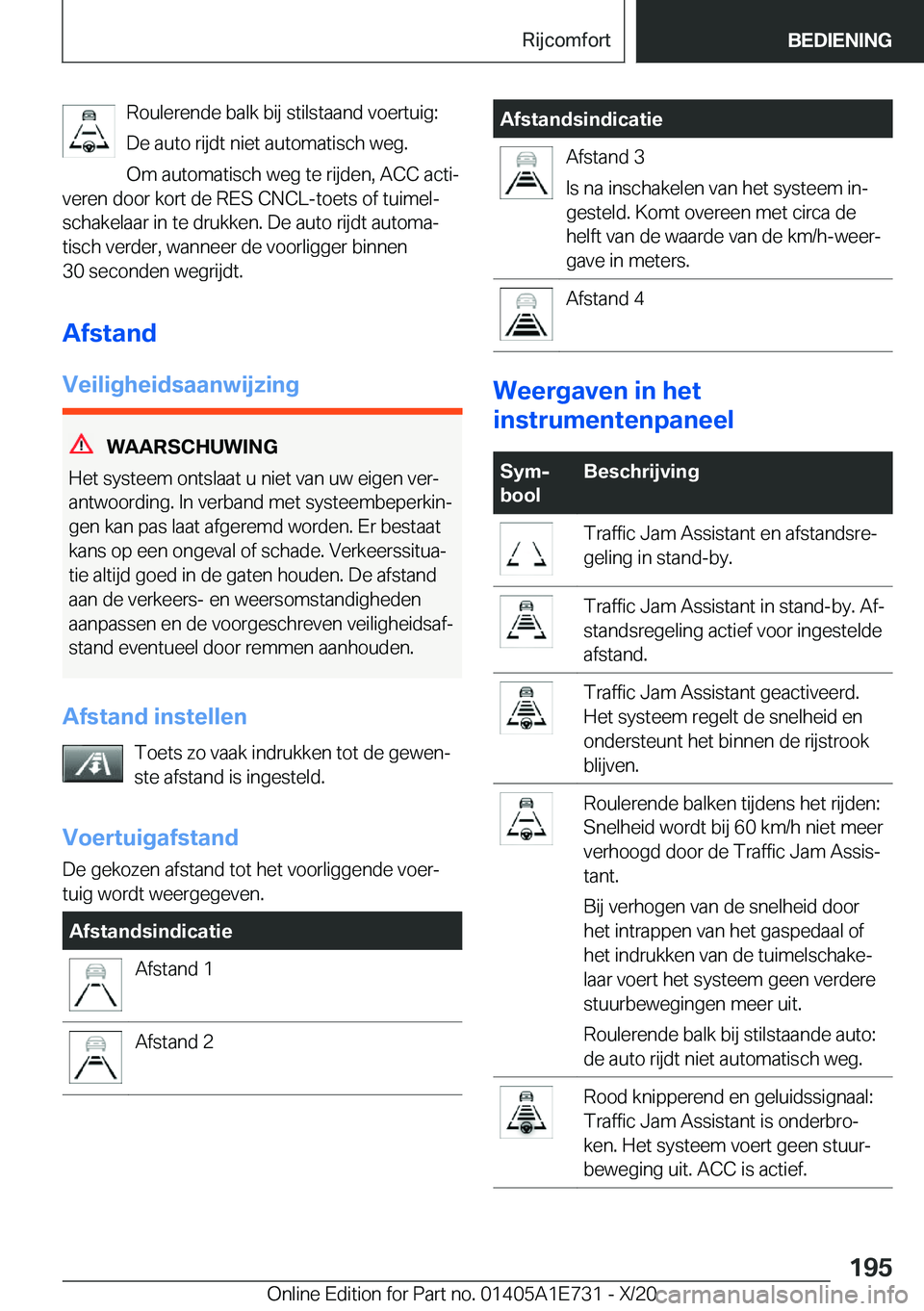 BMW X2 2021  Instructieboekjes (in Dutch) �R�o�u�l�e�r�e�n�d�e��b�a�l�k��b�i�j��s�t�i�l�s�t�a�a�n�d��v�o�e�r�t�u�i�g�:
�D�e��a�u�t�o��r�i�j�d�t��n�i�e�t��a�u�t�o�m�a�t�i�s�c�h��w�e�g�. �O�m��a�u�t�o�m�a�t�i�s�c�h��w�e�g��t�e��r�i