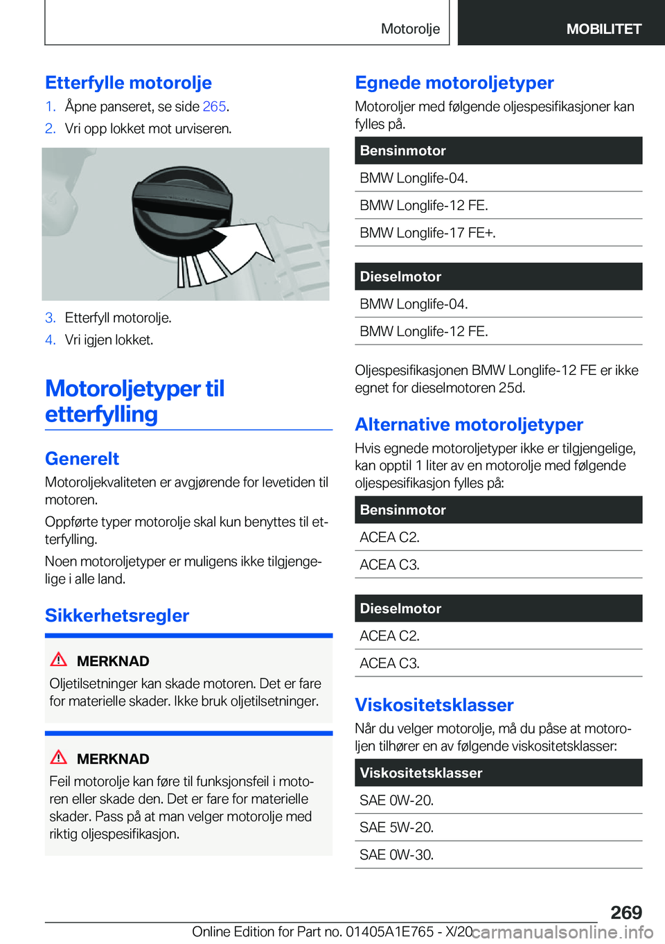 BMW X2 2021  InstruksjonsbØker (in Norwegian) �E�t�t�e�r�f�y�l�l�e��m�o�t�o�r�o�l�j�e�1�.�