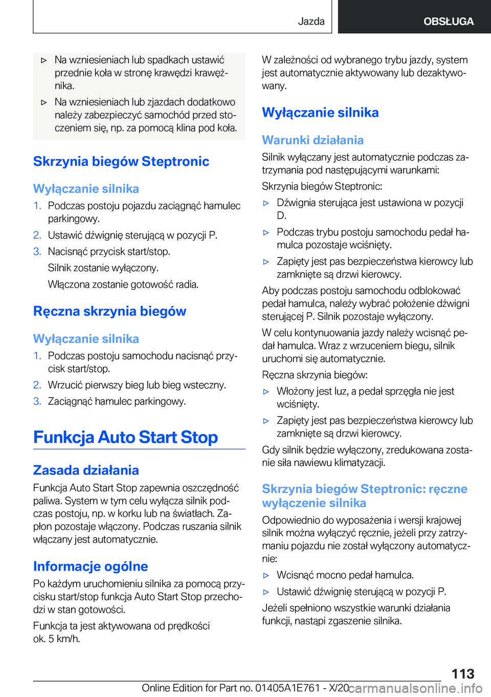BMW X2 2021  Instrukcja obsługi (in Polish) 'x�N�a��w�z�n�i�e�s�i�e�n�i�a�c�h��l�u�b��s�p�a�d�k�a�c�h��u�s�t�a�w�i�