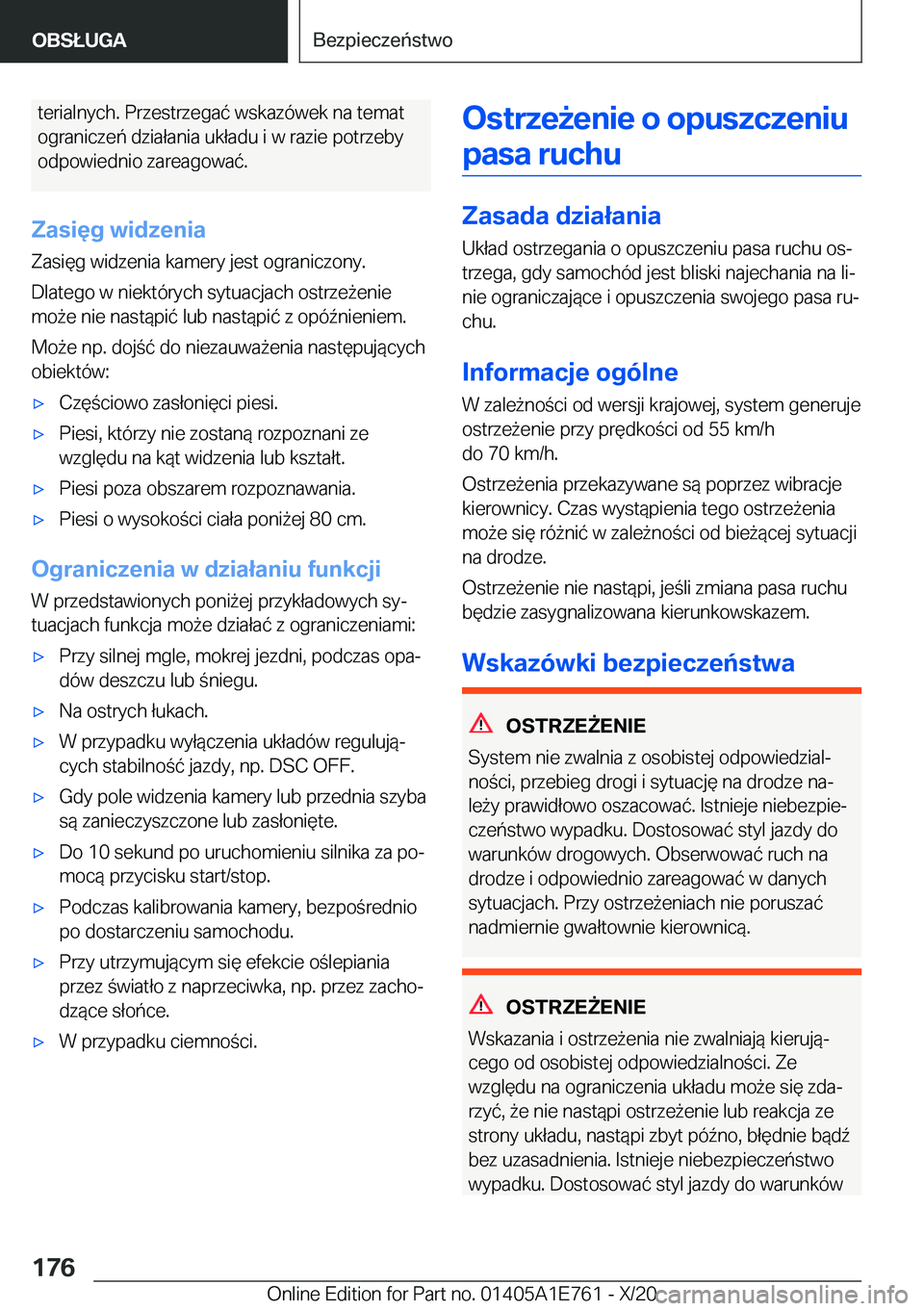 BMW X2 2021  Instrukcja obsługi (in Polish) �t�e�r�i�a�l�n�y�c�h�.��P�r�z�e�s�t�r�z�e�g�a�