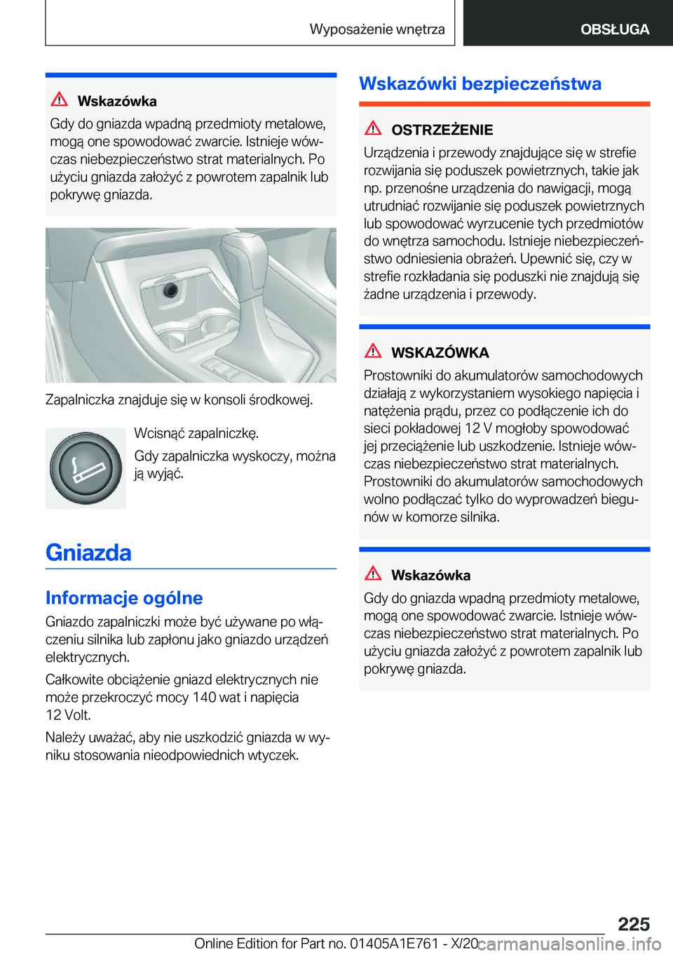 BMW X2 2021  Instrukcja obsługi (in Polish) �W�s�k�a�z�