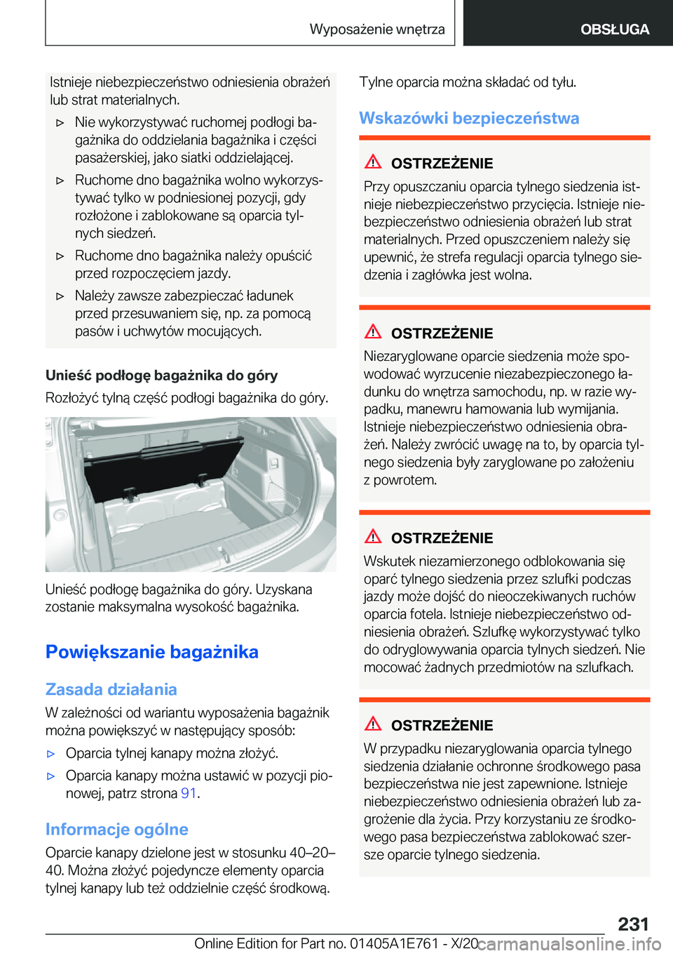 BMW X2 2021  Instrukcja obsługi (in Polish) �I�s�t�n�i�e�j�e��n�i�e�b�e�z�p�i�e�c�z�e�