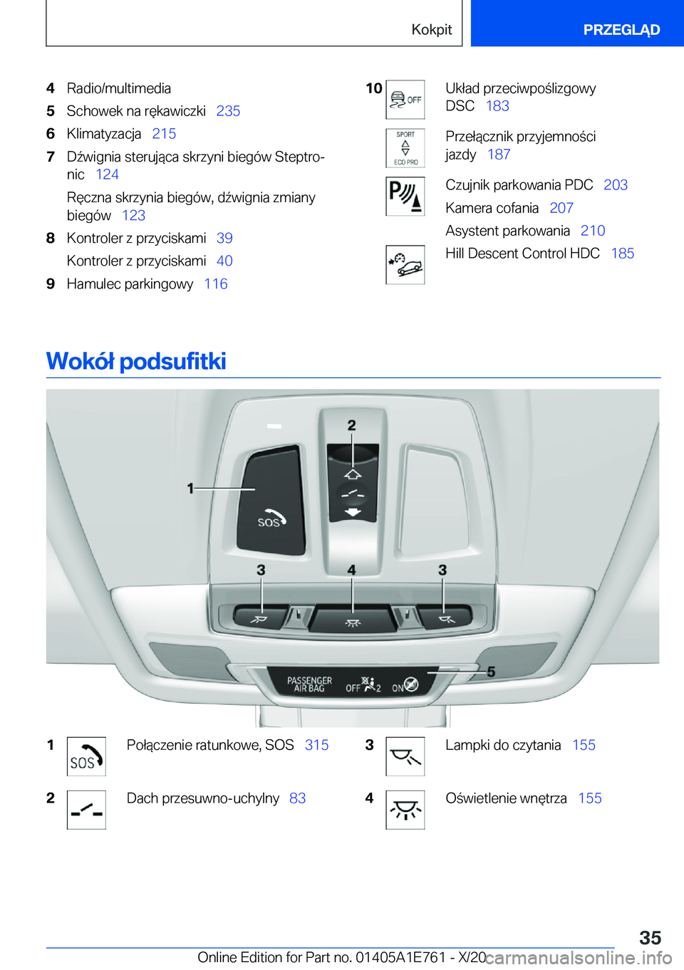 BMW X2 2021  Instrukcja obsługi (in Polish) �4�R�a�d�i�o�/�m�u�l�t�i�m�e�d�i�a�5�S�c�h�o�w�e�k��n�a��r�