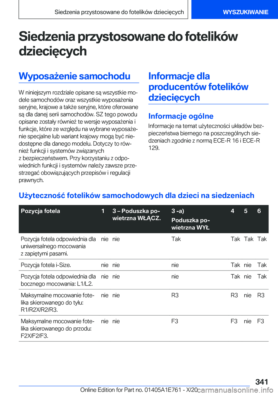 BMW X2 2021  Instrukcja obsługi (in Polish) �S�i�e�d�z�e�n�i�a��p�r�z�y�s�t�o�s�o�w�a�n�e��d�o��f�o�t�e�l�i�k�