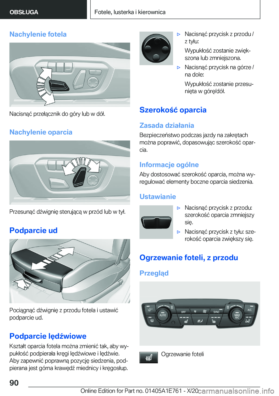 BMW X2 2021  Instrukcja obsługi (in Polish) �N�a�c�h�y�l�e�n�i�e��f�o�t�e�l�a
�N�a�c�i�s�n�