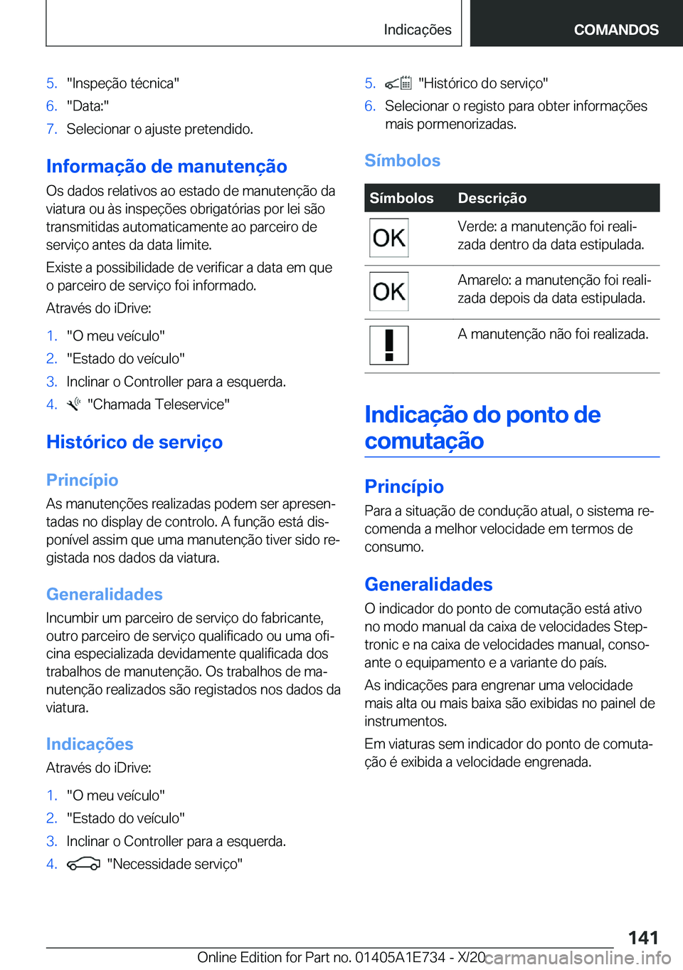 BMW X2 2021  Manual do condutor (in Portuguese) �5�.��I�n�s�p�e�