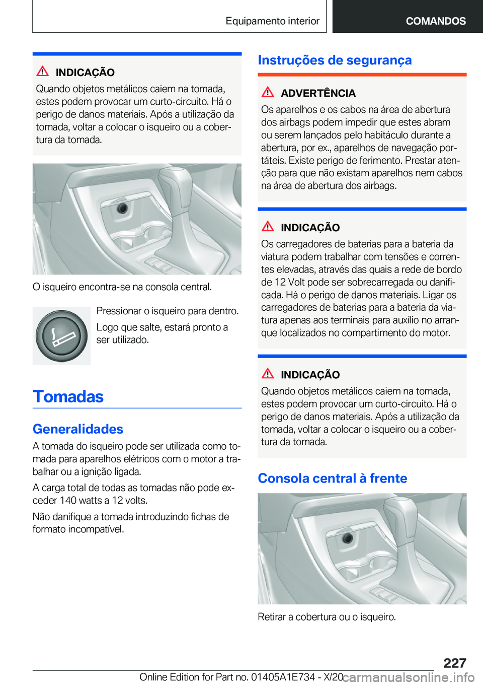 BMW X2 2021  Manual do condutor (in Portuguese) �I�N�D�I�C�A�