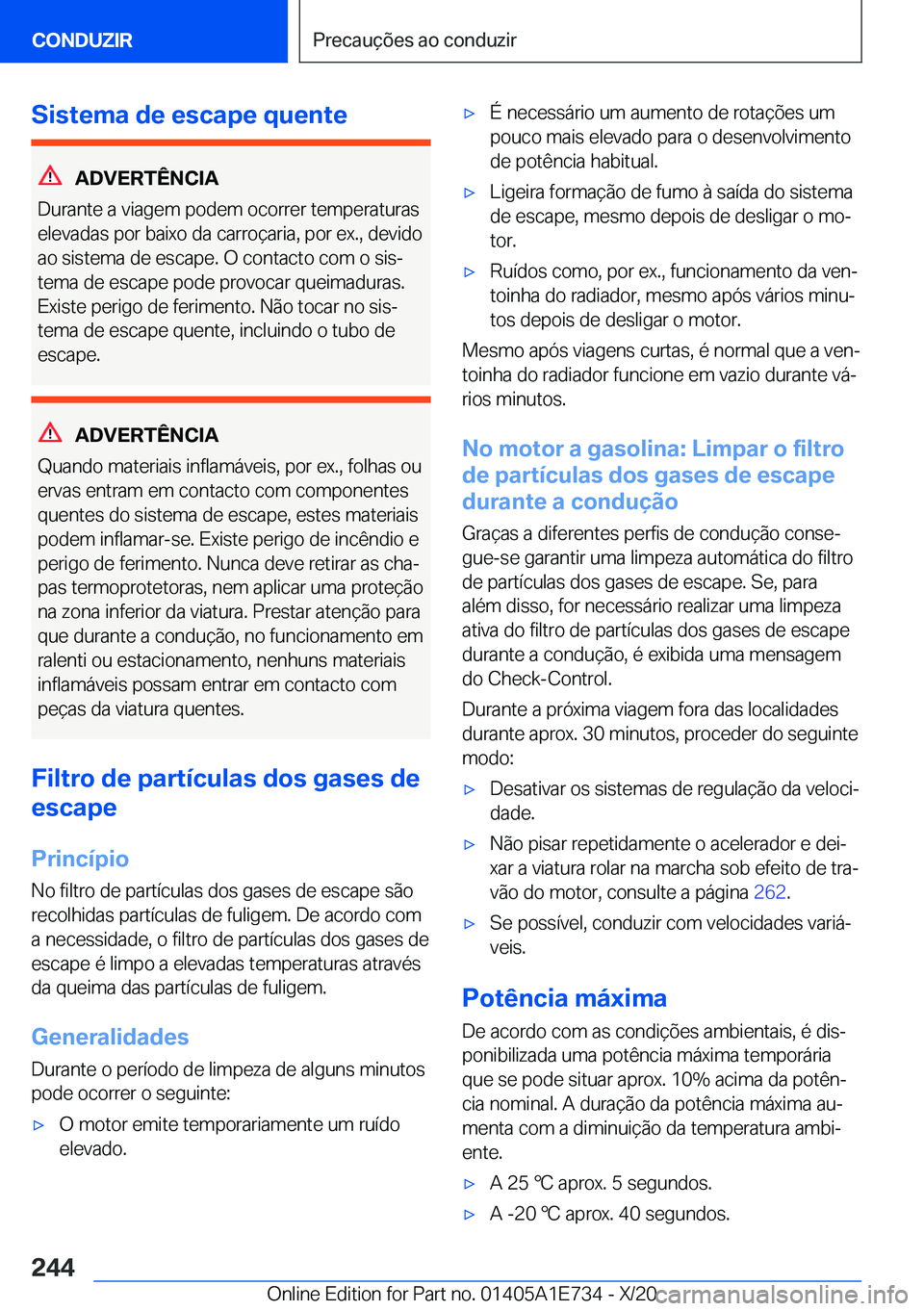 BMW X2 2021  Manual do condutor (in Portuguese) �S�i�s�t�e�m�a��d�e��e�s�c�a�p�e��q�u�e�n�t�e
�A�D�V�E�R�T�