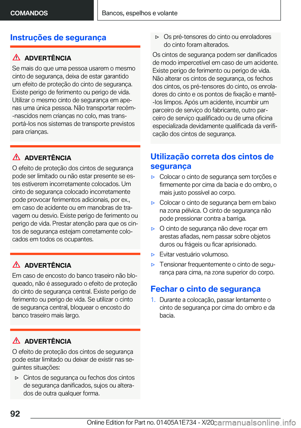 BMW X2 2021  Manual do condutor (in Portuguese) �I�n�s�t�r�u�
