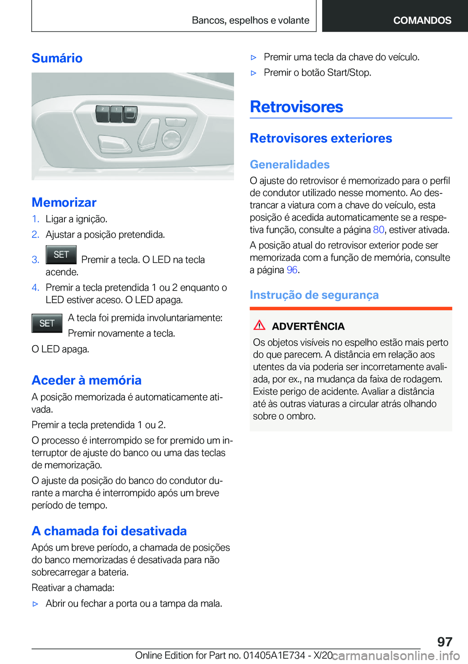 BMW X2 2021  Manual do condutor (in Portuguese) �S�u�m�á�r�i�o
�M�e�m�o�r�i�z�a�r
�1�.�L�i�g�a�r��a��i�g�n�i�